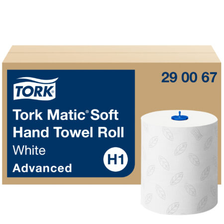 Tork Matic® Soft Paper Hand Towels White with Grey Leaf (per roll)
