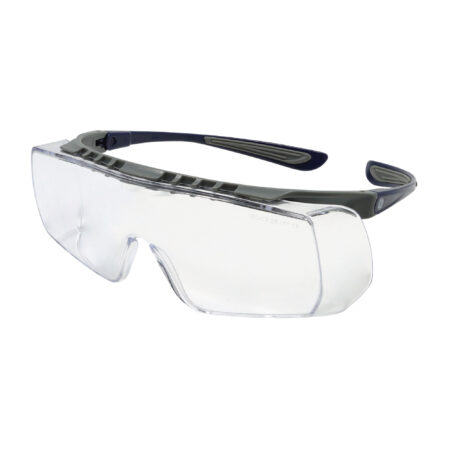 GE Safety Glasses - Clear Lens, Gray Ajustable Temples