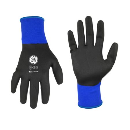 GE Foam Nitrile Black/Blue Dipped Gloves