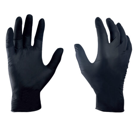 4mil Nitrile Examination Gloves Full Texture – Black (bx/100)