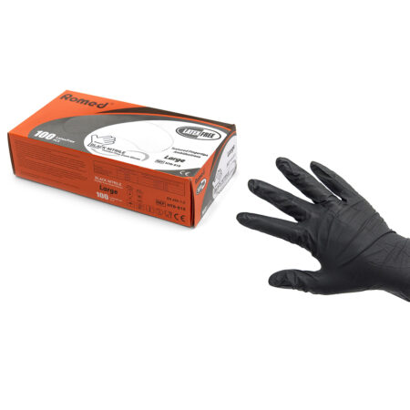 Romed Examination Gloves Nitrile PF black (bx/100)