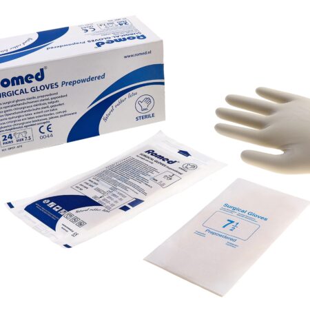 Romed Latex surgical gloves prepowdered - sterile (bx/50pairs)