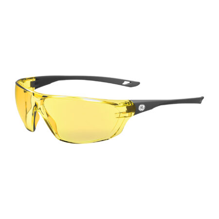 GE Safety Glasses – Amber Lens, Anti FogScratch, Frame Color Gray