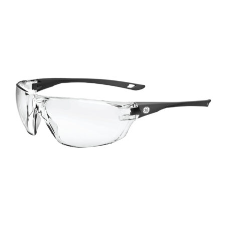 GE Safety Glasses - Clear Lens, Anti FogScratch, Frame Color Gray