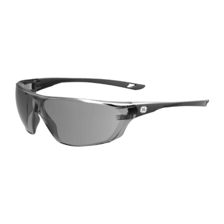GE Safety Glasses - Smoke Lens, Anti FogScratch, Frame Color Gray