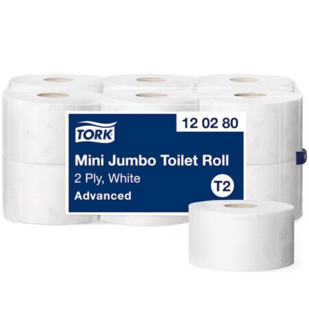 Tork Mini Jumbo Toilet Roll White (per roll)