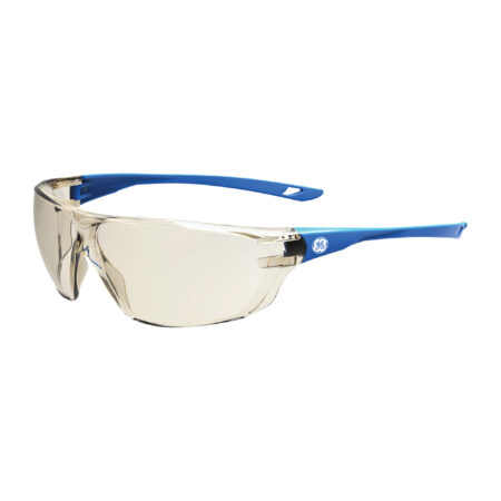 GE Safety Glasses - Mirror Lens, Anti FogScratch, Frame Color Blue