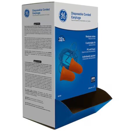 GE Foam Earplugs Bullet Shaped Corded (bx/100pairs)